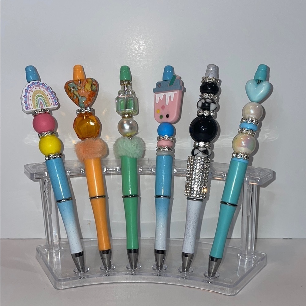 Pink and Blue Office Stationery Pens with Character Toppers